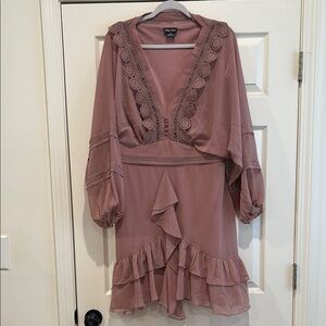City Chic Mauve Long Sleeve Dress